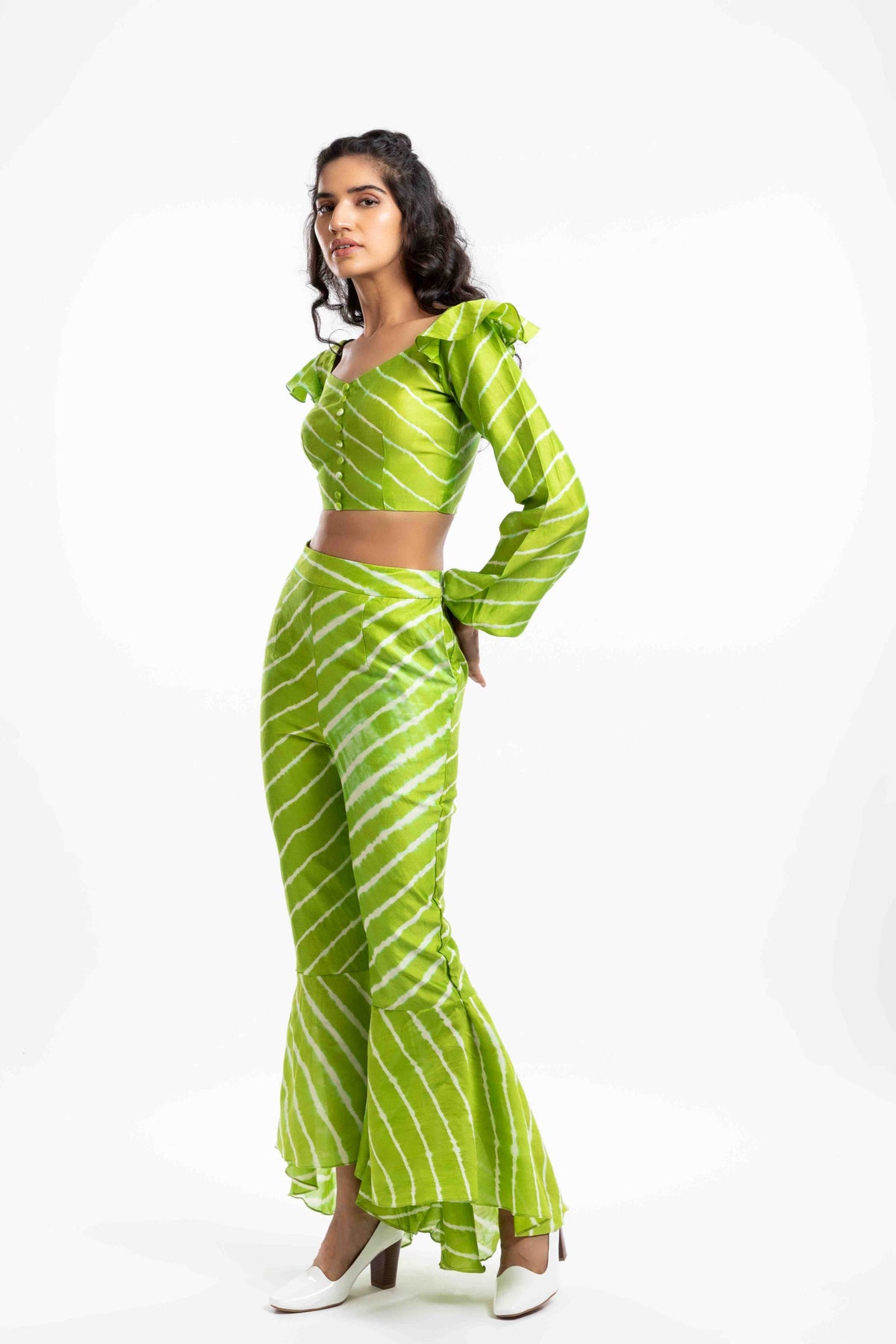 High-Low Flare Trousers