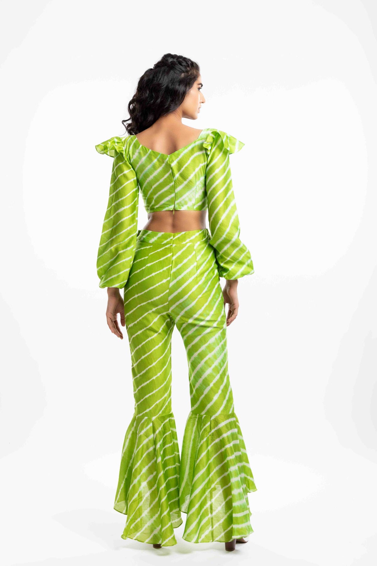 High-Low Flare Trousers