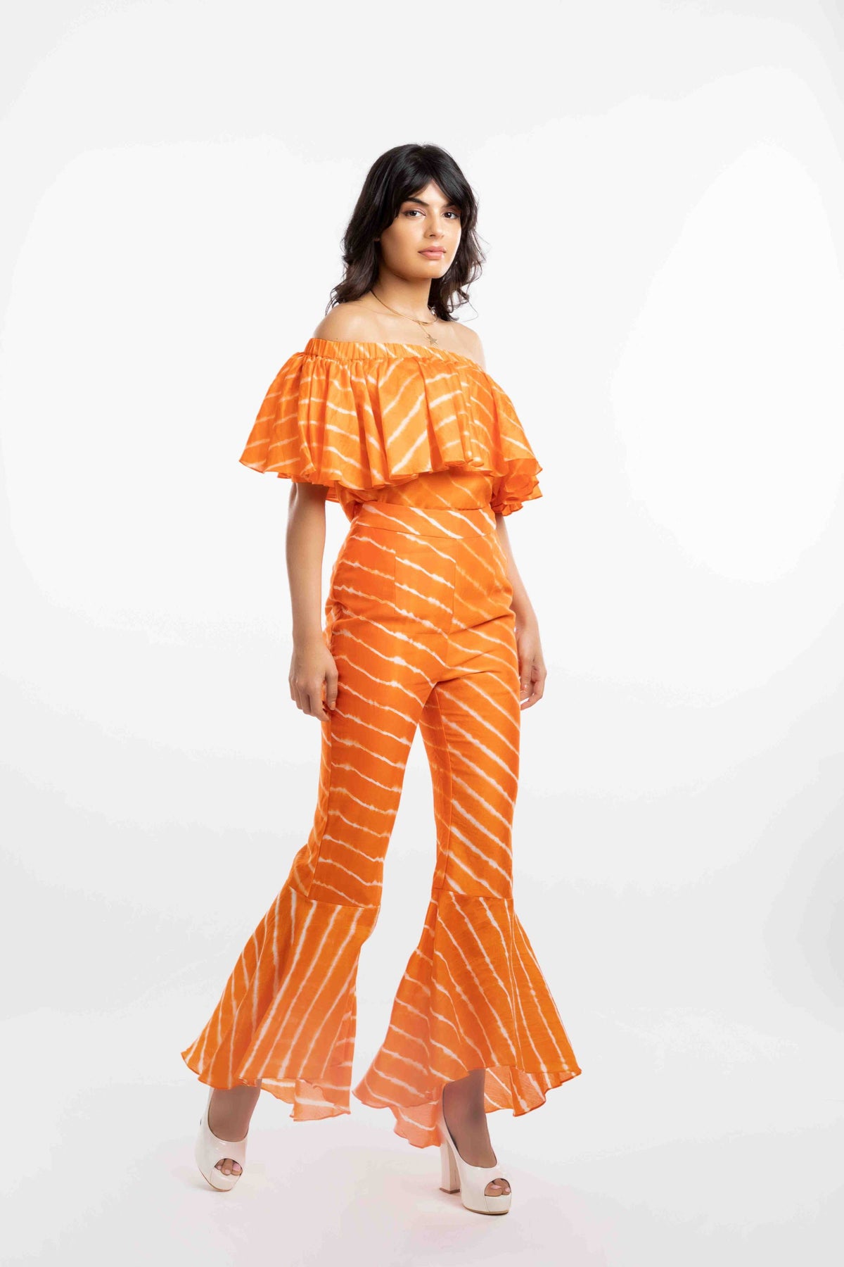 High-Low Flare Trousers