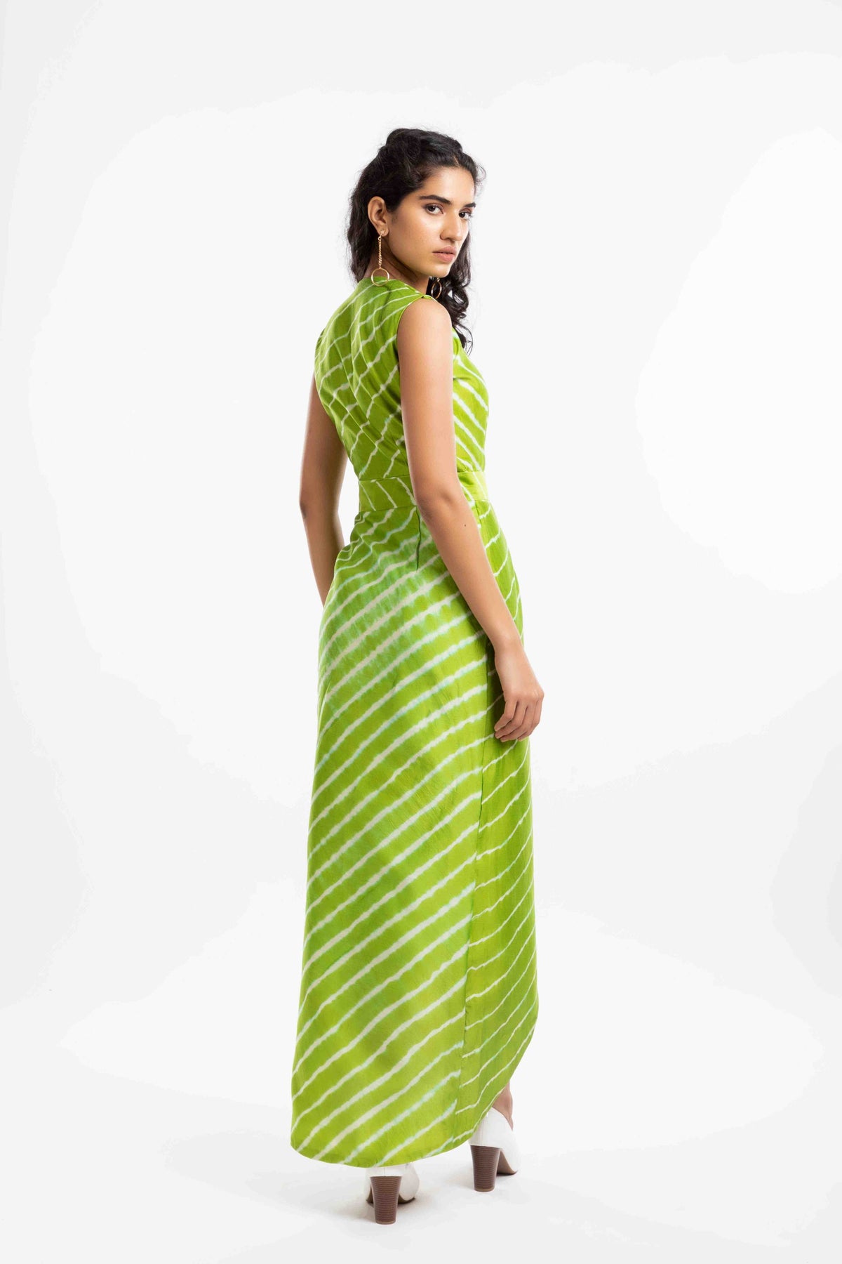 Overlapped Belted Dress